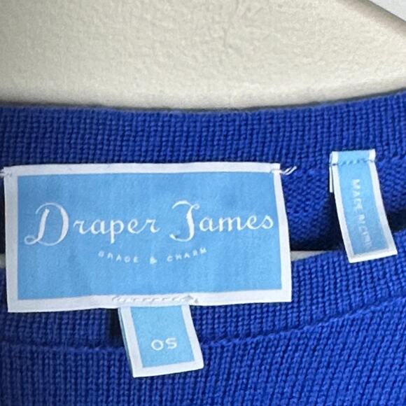 DRAPER JAMES Blue White Spirit Sweater Cape Poncho {3S16} - Picture 4 of 6